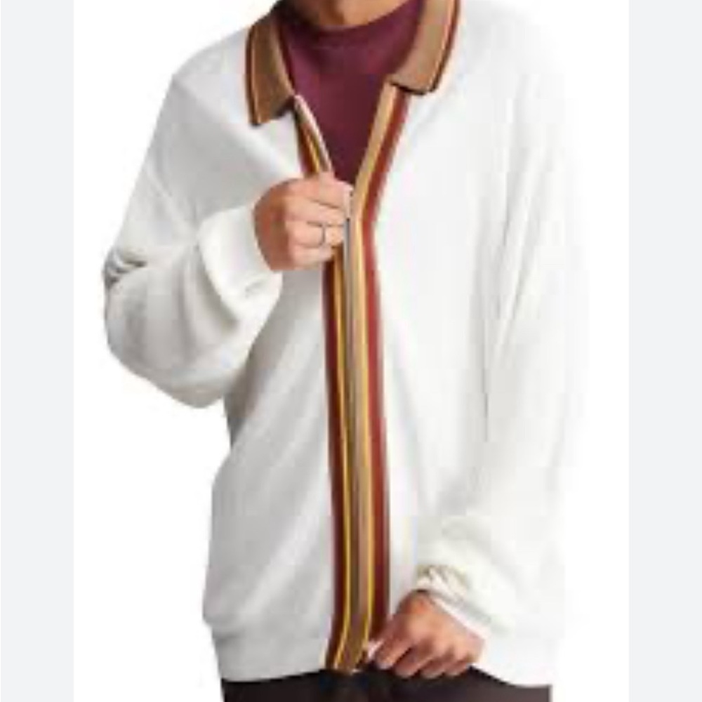 PACSUN NWT's Long Zippered Men's Sweater Size Med.  Rayon/Nylon - Cardigan